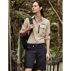 Ladies Ripstop Cotton Cooling Vented Shorts UPF 50