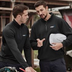 Half Zip Polycotton Blend Fleece Mens