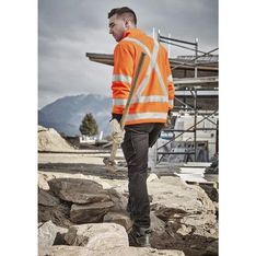 Unisex Hi Vis X Back Rail Half Zip Fleece Jumper