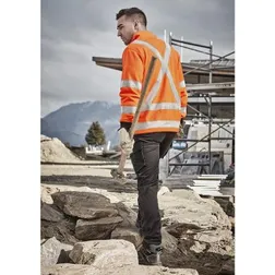 Unisex Hi Vis X Back Rail Half Zip Fleece Jumper