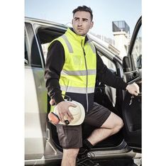 Hi Vis Softshell Vest with Fleece Backing and Reflective Tape