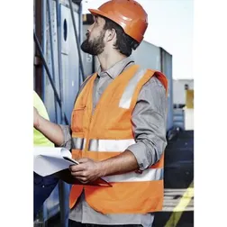 Unisex Hi Vis Full Zip Safety Vest with Reflective Tape