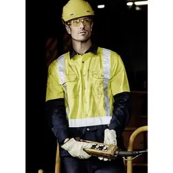 Industrial Long Sleeve Hi Vis Shoulder Taped Work Shirt