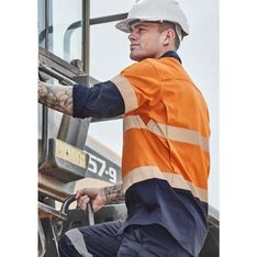 Mens Rugged Cooling Hi Vis Ripstop Work Shirt