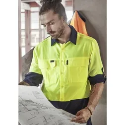 Ripstop Polyester Hi Vis CoolDry Long Sleeve Work Shirt