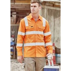 Vic Rail Bio Motion Reflective Long Sleeve Cotton Twill Work Shirt