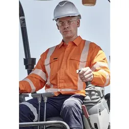 Reflective X Back Cotton Drill Safety Shirt UPF 50