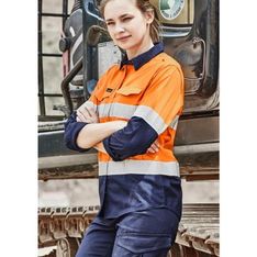 Ladies Rugged Cooling Hi Vis Ripstop Shirt with Reflective Tape