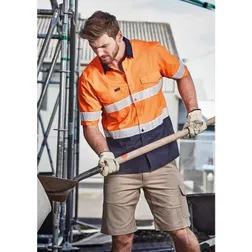 Rugged Cooling Hi Vis Cotton Ripstop Work Shirt
