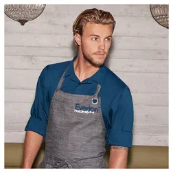 Denim Crosshatch Bib Aprons for Culinary Teams