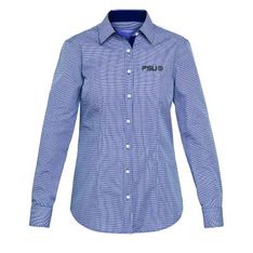 Ladies Yarn Dyed Check Long Sleeve Shirt