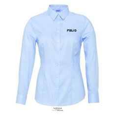 Ladies Mini Herringbone Cotton Blend Long Sleeve Shirts