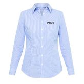 Ladies 100% Cotton Stripe Long Sleeve Shirts