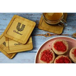 Bamboo Repositional Drink Coasters for Cafes