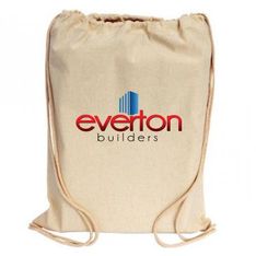 Natural Calico Cotton Drawstring Bags with Large Branding Area