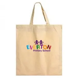 Short Handle Cotton Calico Tote Bags Trade Show