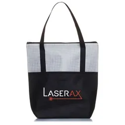 B560 Non-Woven Crosshatch Advertising Tote Bags Front Pocket With Velcro Closure - (35cm x 37cm)