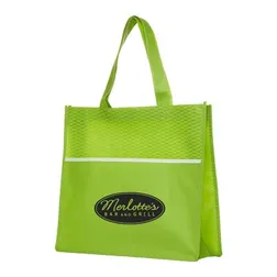 B563 Non-Woven Wave Strider Logo Tote Bags With Front Pocket - (38cm x 32cm x 12cm)