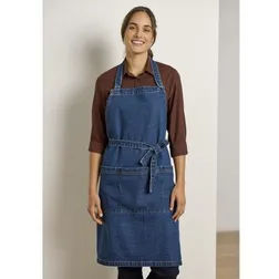 Stonewashed Cotton Denim Bib Aprons Unisex