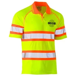 BK1223T Branded Double Hi Visibility Polos With Reflective Hoop Tape