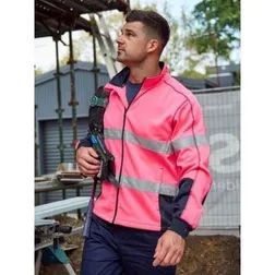 BK6611T High Vis Zip Front Fleece Work Wear With Reflective Tape