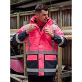 Day Night Reflective Waterproof Rain Jacket with Removable Fleece Lining