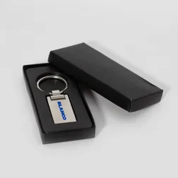 Euro Silver Epoxy Dome Keyring 50mm Nickel Finish