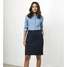 Ladies Regular Fit Chino Skirt With Stretch