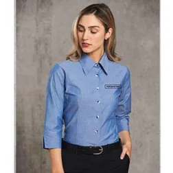 BS04 Ladies Chambray 'Wash 'n' Wear' Business Shirts