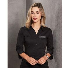 Ladies Executive Teflon Three Quarter Sleeve Stretch Shirt