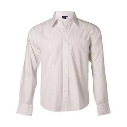 Herringbone Pin Stripe Elastane Long Sleeve Shirts