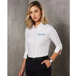 BS18 Ladies Pin Stripe Business Shirts With Stretch