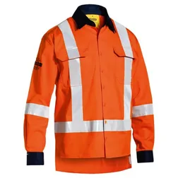 BS6248T Longer Back Tail Printed Workwear Shirts With Reflective Tape
