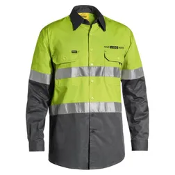 BS6696T Two Tone Lightweight Printed Work Wear Shirts With Reflective Tape