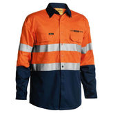 Lightweight Cotton Drill Work Shirt with Reflective Tape