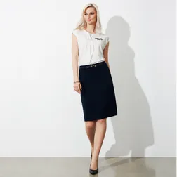 Loren Four Way Stretch Viscose Polyester Ladies Professional Skirt