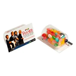CC001A1 Mini Jelly Beans (Mixed & Corporate Colours) Biz Card Treats - 25g