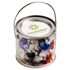 Mentos Filled Clear PVC Bucket with Full Colour Stickers