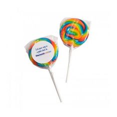 Medium Rainbow Swirl Candy Lollipops Bulk