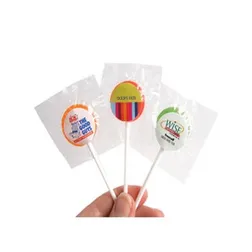 CC034F Small Round Branded Lollipops - 50mm Diameter