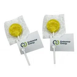 Round Fruity Lollipops with Full Color Tag