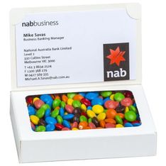 Business Card Box with M&Ms Confectionery