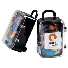 Smarties Filled Acrylic Travel Suitcase Gift Case