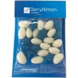 CC084A25 Mini Jelly Bean Filled Branded Lolly Bags With Billboard Card - 25g