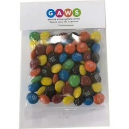 CC084D25 M&M Filled Promo Lolly Bags With Billboard Card - 25g