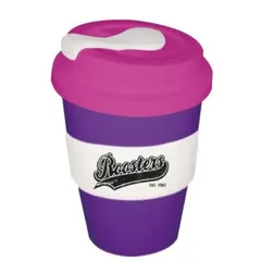 CC350SLSP-M 350ml Metallic Custom Reusable Carry Cups With Solid Lid and Soft Silicon Seal Plug