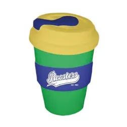CC350SLSP 350ml Custom Reusable Carry Cups With Solid Lid and Soft Silicon Seal Plug