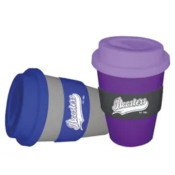 CC350SS-M 350ml Metallic Custom Reusable Carry Cups With Soft Silicon Lid