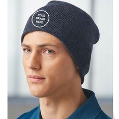 Acrylic Double Layer Knit Slouch Beanie Unisex Workwear