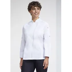 Alfresco Ladies Long Sleeve Chef Jacket UPF Rated Recycled Polyester Cotton